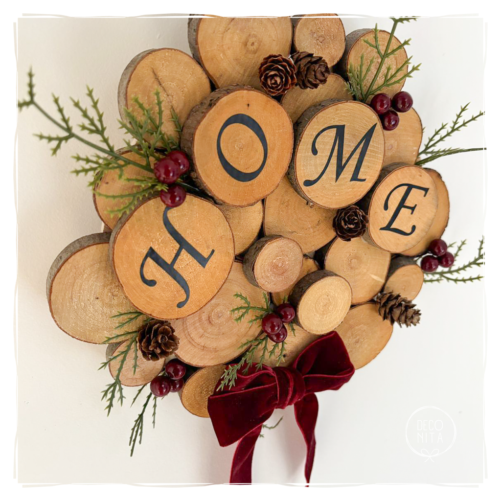 Lighted Christmas Wreath Ring with Red Bow | LED Holiday Wall Decor | Handmade Xmas Light Hoop by Deconita