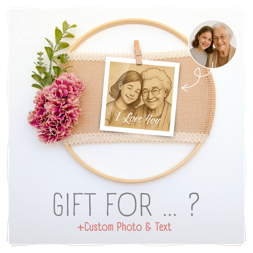 Gift for ...? + Custom Photo Print & Text - Mother's Day - Father's Day - Valentine - Family Moments