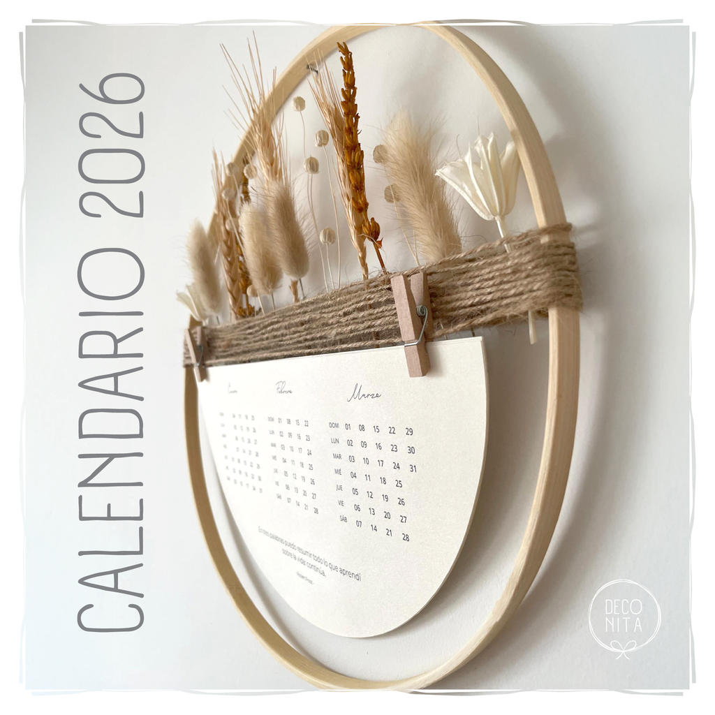 CALENDARIO 2026 | Unique Handmade Wall Art | Boho Decoration Style Calendar 2026