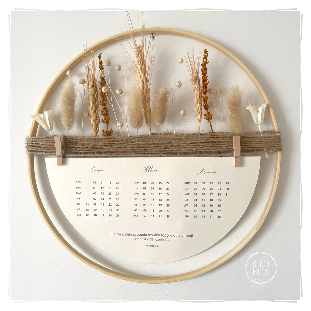CALENDARIO 2026 | Unique Handmade Wall Art | Boho Decoration Style Calendar 2026