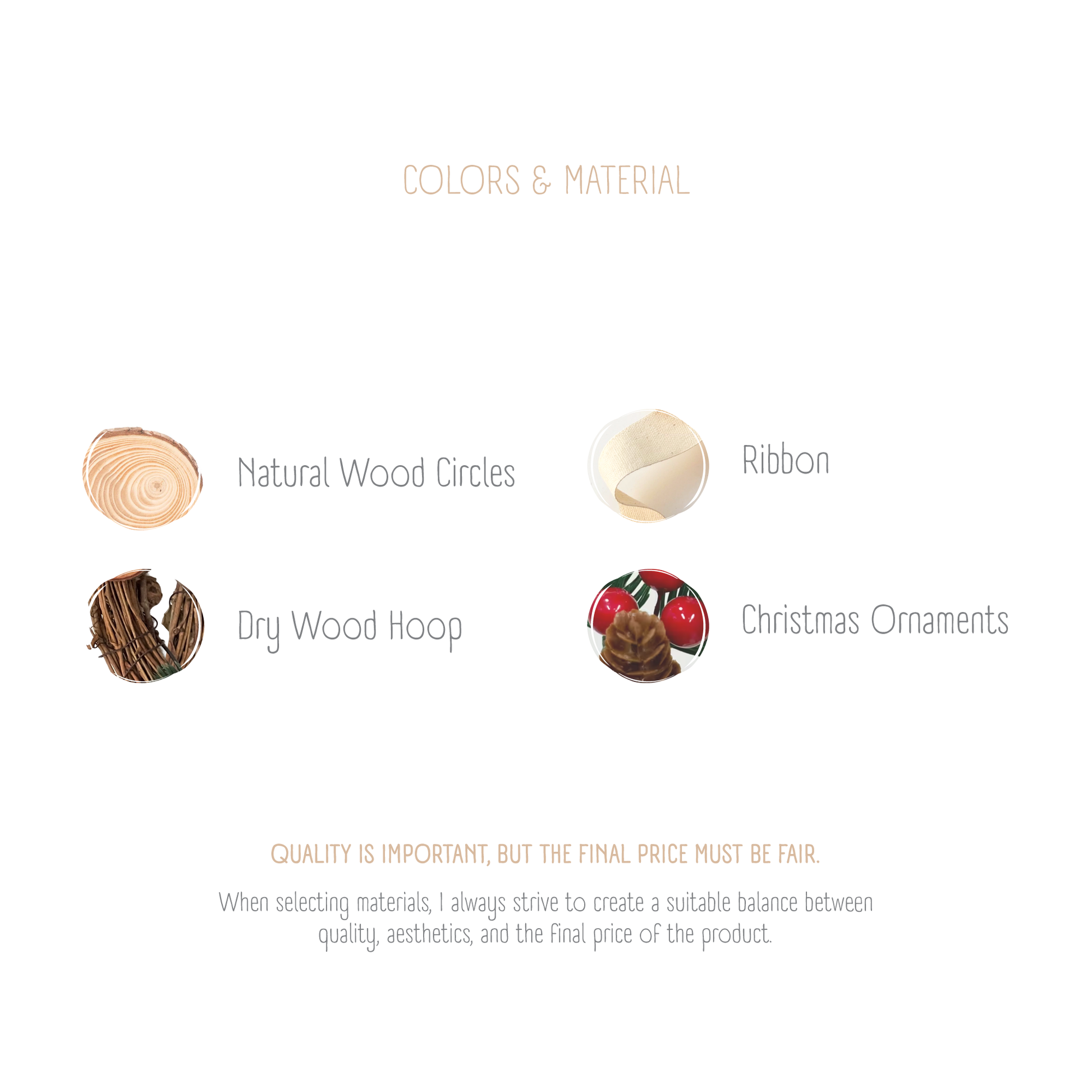 Rustic Christmas Wood Slice Wreath – Handmade Wall Ring with Red Bow and Pinecones