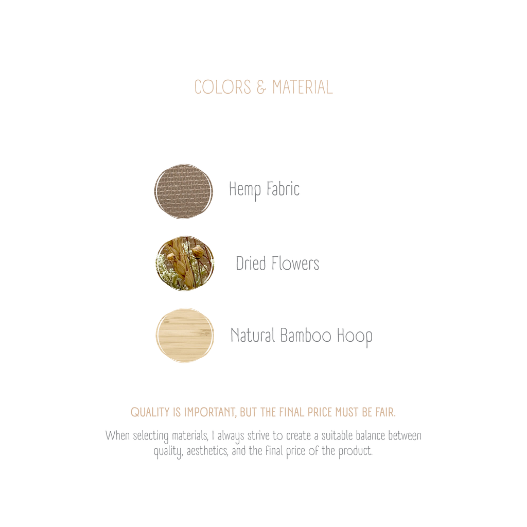 Handmade Rustic Hoop Wall Hanging: Dried Autumn Flower Decor